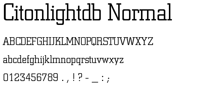 CitonLightDB Normal font